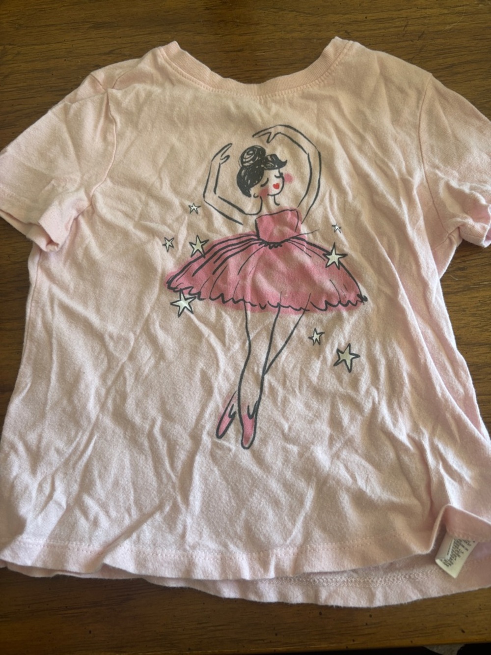 Girls' Pink Ballerina Graphic Tee